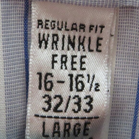 Van Heusen* Men's Long Sleeve Button Down Curved Hem Pinstripe Dress Shirt~Large - Picture 4 of 10